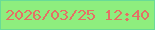 文字の大きさ：3、枠の色：69db96、背景の色：8eee7e、文字の色：e47165 無料ブログパーツのブログ時計