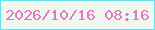 文字の大きさ：1、枠の色：69dfe8、背景の色：f0f7ef、文字の色：e078c1 無料ブログパーツのブログ時計
