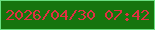 文字の大きさ：4、枠の色：69e080、背景の色：16750d、文字の色：df3043 無料ブログパーツのブログ時計