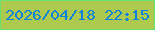 文字の大きさ：1、枠の色：69e16f、背景の色：aeca4e、文字の色：0b82dc 無料ブログパーツのブログ時計