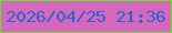 文字の大きさ：2、枠の色：69e22d、背景の色：d468bc、文字の色：2c61d1 無料ブログパーツのブログ時計