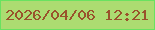 文字の大きさ：5、枠の色：69e260、背景の色：acdc71、文字の色：99522c 無料ブログパーツのブログ時計