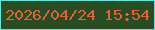 文字の大きさ：2、枠の色：69e2d6、背景の色：284d22、文字の色：e2623b 無料ブログパーツのブログ時計