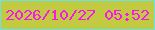 文字の大きさ：1、枠の色：69e2e8、背景の色：c1ca41、文字の色：f419e9 無料ブログパーツのブログ時計
