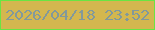 文字の大きさ：5、枠の色：69e543、背景の色：d3b74f、文字の色：82999b 無料ブログパーツのブログ時計