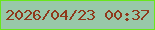 文字の大きさ：4、枠の色：69e61d、背景の色：98c8a9、文字の色：8f391c 無料ブログパーツのブログ時計
