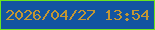文字の大きさ：4、枠の色：69e61f、背景の色：1255a0、文字の色：c39733 無料ブログパーツのブログ時計