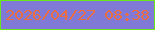 文字の大きさ：2、枠の色：69e719、背景の色：8079d5、文字の色：eb6e42 無料ブログパーツのブログ時計