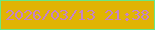 文字の大きさ：3、枠の色：69e883、背景の色：e1b404、文字の色：c682c7 無料ブログパーツのブログ時計
