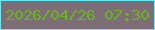 文字の大きさ：2、枠の色：69e8f2、背景の色：7d6d76、文字の色：6ab424 無料ブログパーツのブログ時計