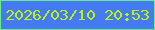 文字の大きさ：5、枠の色：69ec8c、背景の色：447bf4、文字の色：baf314 無料ブログパーツのブログ時計