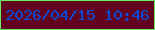文字の大きさ：4、枠の色：69ed5b、背景の色：62041f、文字の色：034ad8 無料ブログパーツのブログ時計