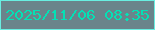 文字の大きさ：3、枠の色：69eee1、背景の色：6a848b、文字の色：04e1b5 無料ブログパーツのブログ時計