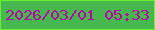 文字の大きさ：1、枠の色：69f02e、背景の色：47b750、文字の色：b800a4 無料ブログパーツのブログ時計