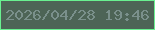 文字の大きさ：4、枠の色：69f090、背景の色：4d6456、文字の色：7a908b 無料ブログパーツのブログ時計