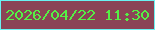 文字の大きさ：2、枠の色：69f2f2、背景の色：8a4356、文字の色：55f045 無料ブログパーツのブログ時計