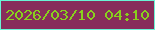 文字の大きさ：3、枠の色：69f4d5、背景の色：872d5b、文字の色：88d01d 無料ブログパーツのブログ時計
