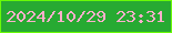 文字の大きさ：4、枠の色：69fa07、背景の色：27aa32、文字の色：ffafcc 無料ブログパーツのブログ時計