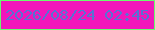 文字の大きさ：2、枠の色：69fb6e、背景の色：f116bb、文字の色：5673d3 無料ブログパーツのブログ時計