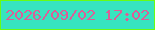 文字の大きさ：1、枠の色：69fc13、背景の色：37e4bf、文字の色：db5e98 無料ブログパーツのブログ時計