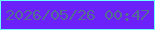 文字の大きさ：2、枠の色：69fdfe、背景の色：6c21fb、文字の色：536d92 無料ブログパーツのブログ時計