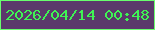文字の大きさ：2、枠の色：69fe6e、背景の色：5b396b、文字の色：3ff354 無料ブログパーツのブログ時計
