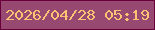 文字の大きさ：4、枠の色：6a0039、背景の色：984971、文字の色：fcc375 無料ブログパーツのブログ時計