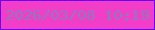 文字の大きさ：2、枠の色：6a02f8、背景の色：f13dc8、文字の色：8d79bb 無料ブログパーツのブログ時計