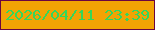 文字の大きさ：3、枠の色：6a0441、背景の色：f2a304、文字の色：35d65b 無料ブログパーツのブログ時計