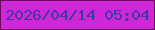 文字の大きさ：5、枠の色：6a065e、背景の色：ce27d7、文字の色：4137a2 無料ブログパーツのブログ時計