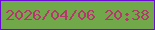 文字の大きさ：5、枠の色：6a0bd3、背景の色：70a84a、文字の色：b6376d 無料ブログパーツのブログ時計
