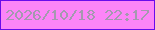 文字の大きさ：2、枠の色：6a0beb、背景の色：fc85f7、文字の色：a499af 無料ブログパーツのブログ時計