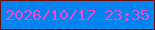 文字の大きさ：4、枠の色：6a0c07、背景の色：0283ed、文字の色：f149cd 無料ブログパーツのブログ時計