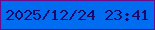 文字の大きさ：4、枠の色：6a0c8a、背景の色：006df1、文字の色：1b0a6a 無料ブログパーツのブログ時計