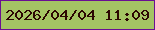 文字の大きさ：2、枠の色：6a0f93、背景の色：a4c464、文字の色：2c0702 無料ブログパーツのブログ時計