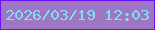 文字の大きさ：2、枠の色：6a10fa、背景の色：9e76c1、文字の色：7fdffa 無料ブログパーツのブログ時計