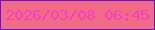 文字の大きさ：3、枠の色：6a12ce、背景の色：f06b85、文字の色：fa3ec4 無料ブログパーツのブログ時計
