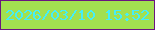 文字の大きさ：2、枠の色：6a1580、背景の色：a2e050、文字の色：44eef8 無料ブログパーツのブログ時計