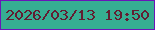 文字の大きさ：1、枠の色：6a15b8、背景の色：36ae92、文字の色：621d31 無料ブログパーツのブログ時計