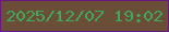 文字の大きさ：1、枠の色：6a177f、背景の色：6b4e37、文字の色：41a75a 無料ブログパーツのブログ時計