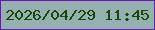 文字の大きさ：1、枠の色：6a18b2、背景の色：96b0b1、文字の色：144908 無料ブログパーツのブログ時計