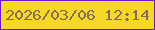 文字の大きさ：4、枠の色：6a19d5、背景の色：f7d824、文字の色：866c60 無料ブログパーツのブログ時計