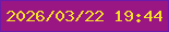 文字の大きさ：3、枠の色：6a1ba9、背景の色：9a1683、文字の色：f5e025 無料ブログパーツのブログ時計