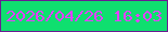 文字の大きさ：3、枠の色：6a1c92、背景の色：0fdf6f、文字の色：e341fe 無料ブログパーツのブログ時計