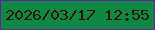 文字の大きさ：3、枠の色：6a1d9f、背景の色：0e8944、文字の色：221503 無料ブログパーツのブログ時計
