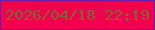 文字の大きさ：4、枠の色：6a1da7、背景の色：f0004d、文字の色：866431 無料ブログパーツのブログ時計
