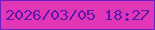 文字の大きさ：3、枠の色：6a1fc3、背景の色：e137b6、文字の色：5c17ac 無料ブログパーツのブログ時計