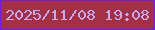 文字の大きさ：2、枠の色：6a1fea、背景の色：a53046、文字の色：c1abf4 無料ブログパーツのブログ時計
