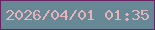 文字の大きさ：1、枠の色：6a2263、背景の色：678995、文字の色：e6b2bb 無料ブログパーツのブログ時計