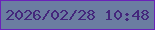 文字の大きさ：1、枠の色：6a22b9、背景の色：6b7da1、文字の色：44277c 無料ブログパーツのブログ時計